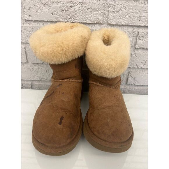Ugg Women Brown / Tan Shearling Lined Boots Size 7 - Picture 1 of 9